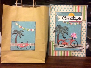 Artfully Sent Bike Gift Bag & Matching Goodbye Card