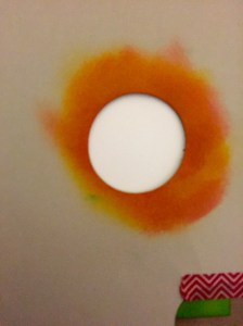 Mortice mask to allow sponging of colour in one area