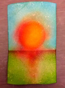 Spritz on some water & heat dry for a creative effect