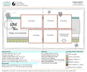 Six Photo CTMH Zoe Scrapbooking Layout Sketch
