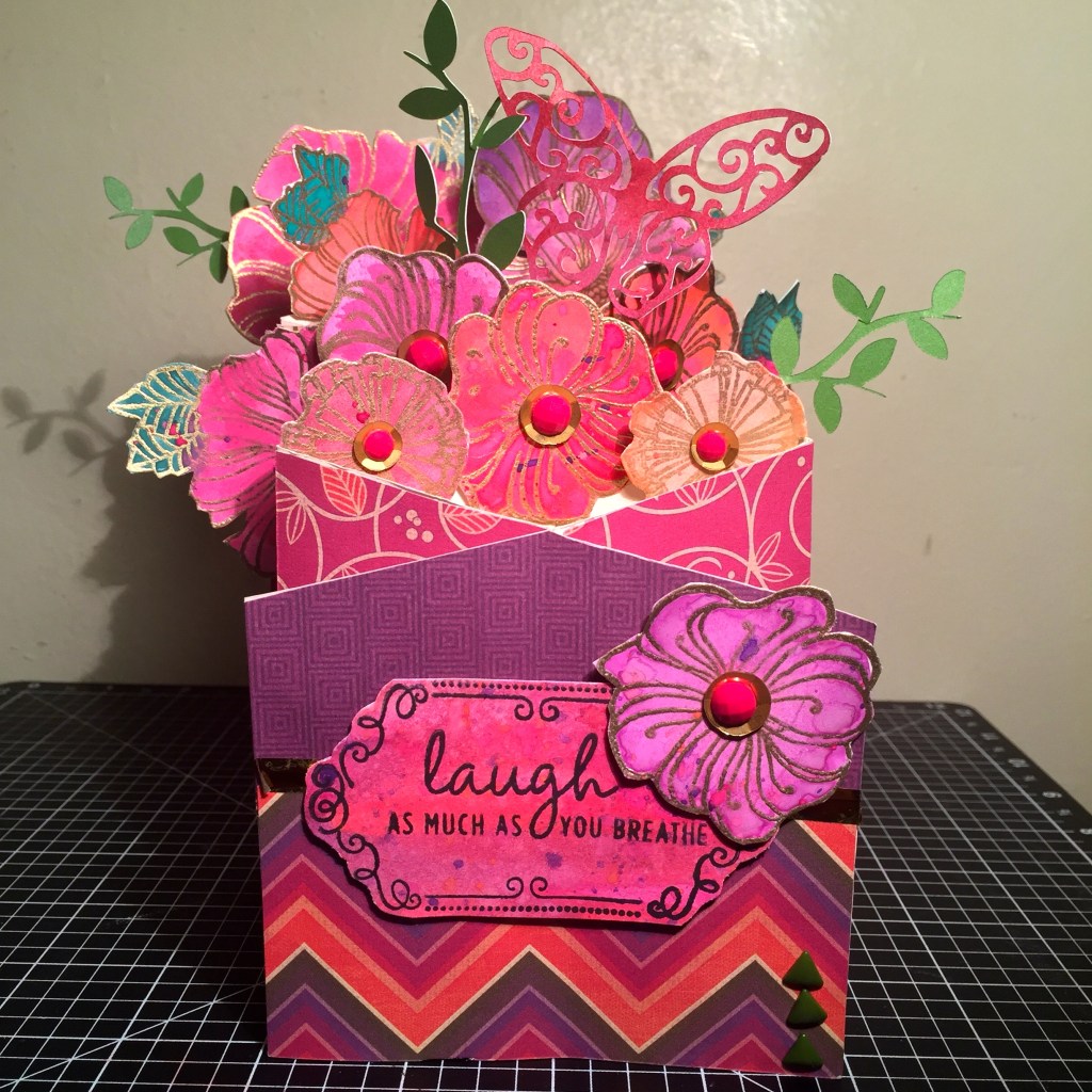 Cascade Card featuring Sangria Paper Packet & Wavy Blooms