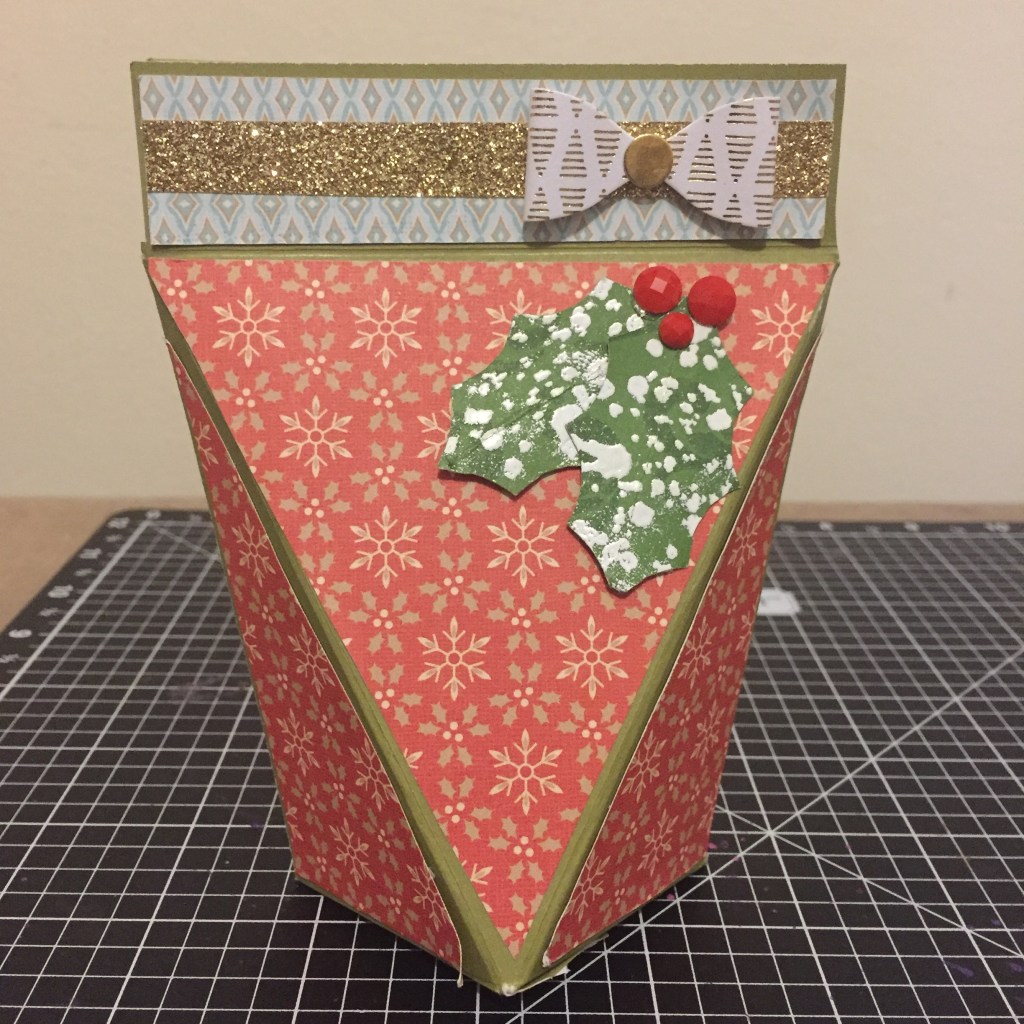 Christmas Self Closing Box featuring CTMH White Pines Paper 