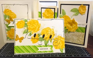 Beloved Bouquet - January 2016 Stamp of the Month - Yellow Rose card set