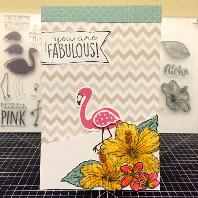 You Are Fabulous Card: Using Georgie Paper Packet with Tickled Pink & Hawaiian Hibiscus stamps. www.maz.ctmh.com.au 