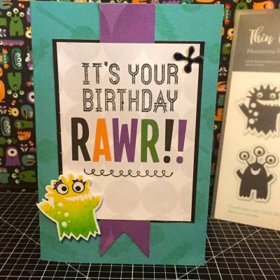 It's your Birthday Rawr! Jeepers Creepers Card www.maz.closetomyheart.com.au