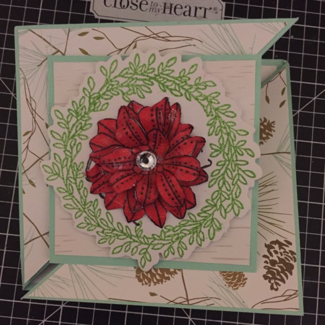 Square Squash Christmas Card with Close To My Heart Thoughtful Flowers -December Stamp of the Month. www.maz.closetomyheart.com.au