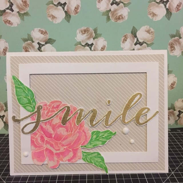 Smile Card: Scrapbooking Month - Live Beautifully Stamp set & paper pack. Painted with watercolours. www.maz.closetomyheart.com.au