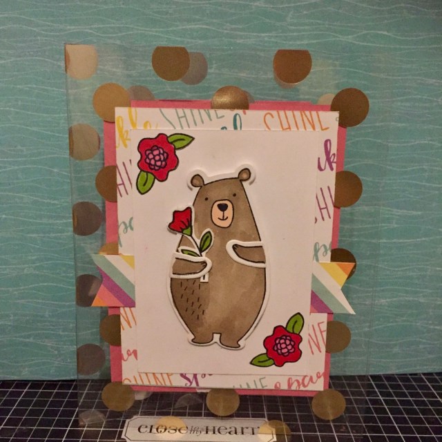 Jack the Bear with Flowers from Hello Foxy - June Stamp of the Month www.maz.closetomyheart.com.au
