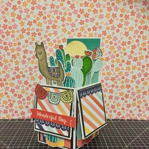 Llama Prickly Pear Pop Up Box Card www.maz.closetomyheart.com.au