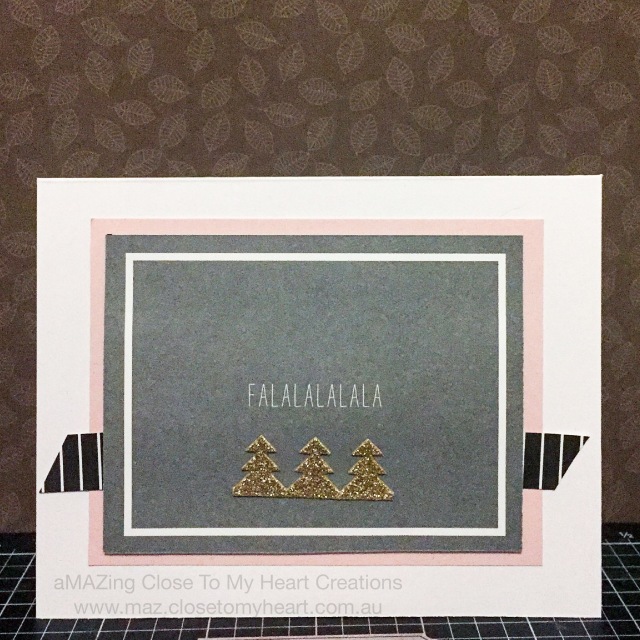 Falalala Christmas card with Silver and Gold Paper Suite