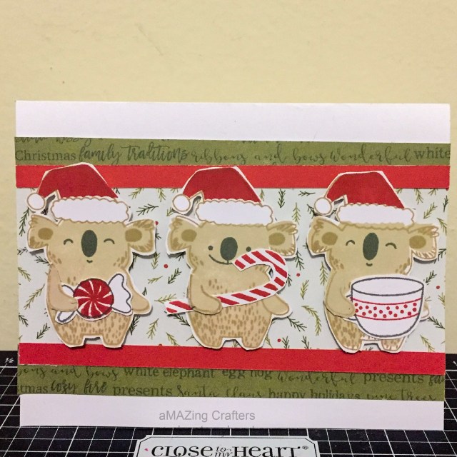 Just Treats September Stamp of the Month & Fair Dinkum Christmas Card using CTMH 'Tis the Season Paper Packet www.maz.closetomyheart.com.au