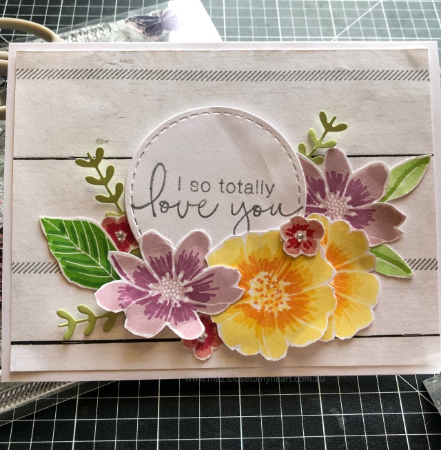 Close To My Heart So Totally Love you Card with April Stamp of the Month Love So Sweet maz.closetomyheart.com.au #ctmh #ctmhfeelslikehome