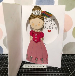 Inside of the Shadow box Pop up card: One Year Older with To My Bestie Balloons #ctmh maz.closetomyheart.com.au
