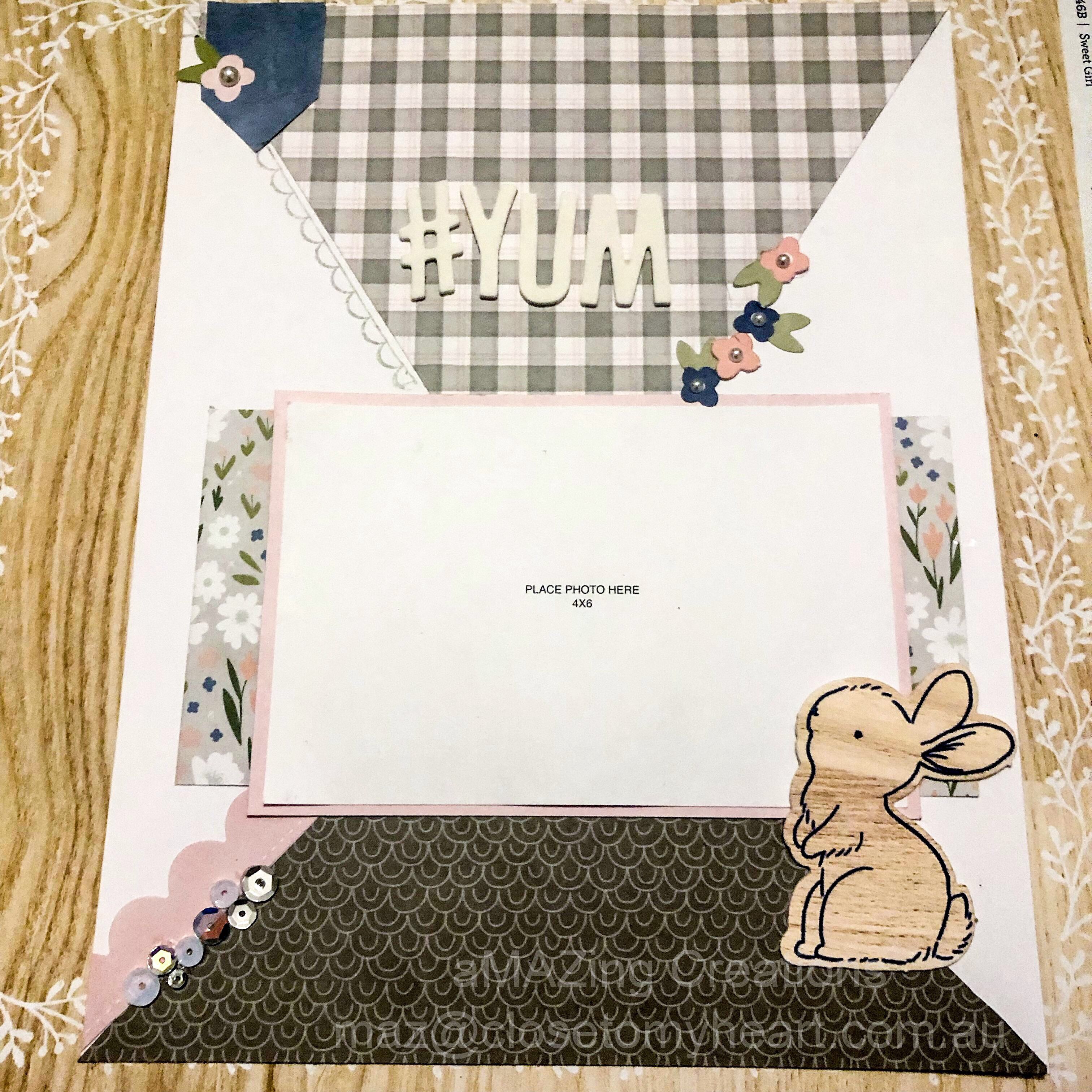 Yum 8½" x 11" Scrapbooking layout #CTMH maz.closetomyheart.com.au