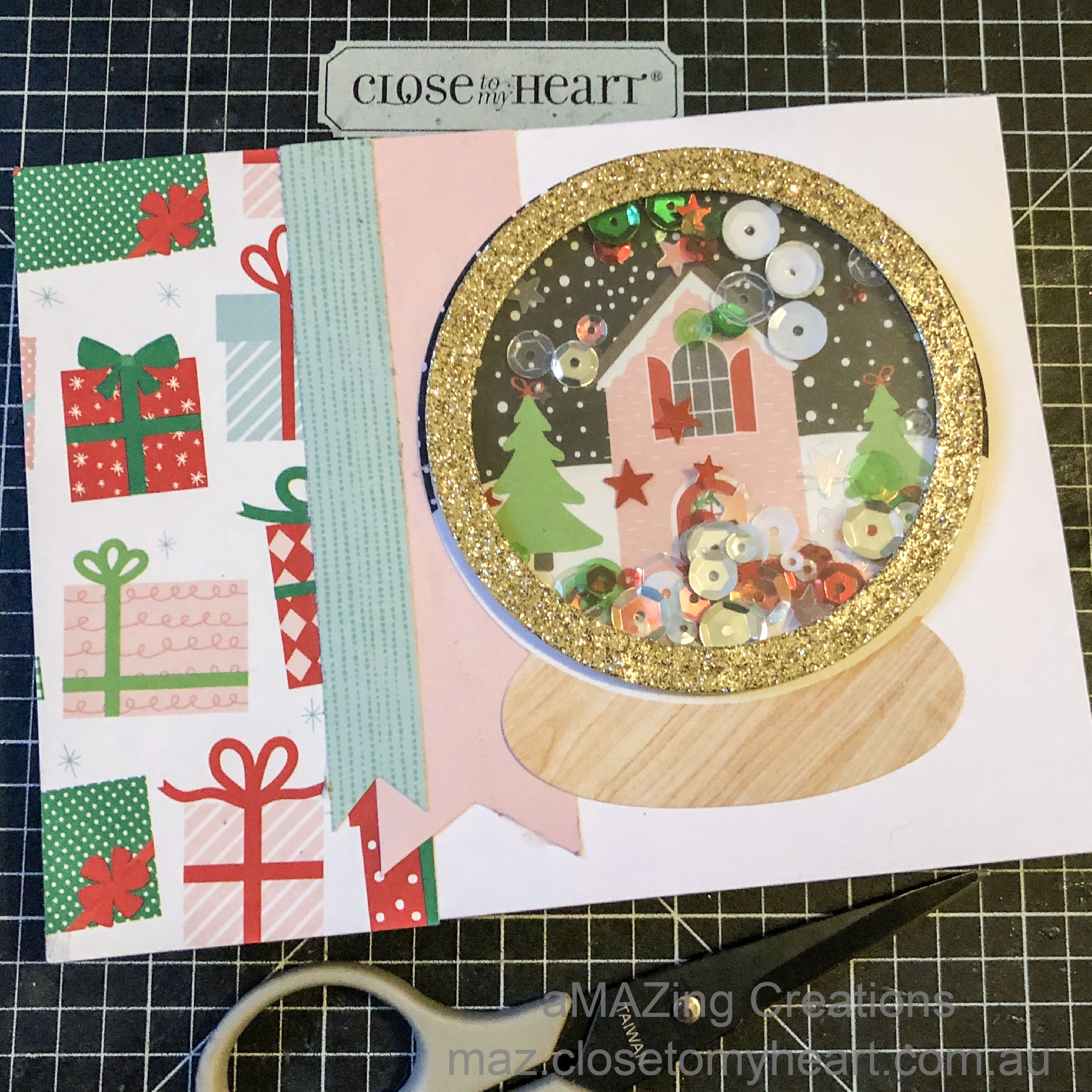 Holly Jolly Christmas Snow Globe Card