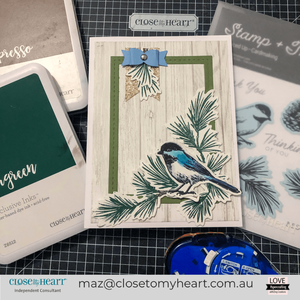 Spruced Up Blue Bird Handmade Card created with Close To My Heart Spruced Up #CTMH #CTMHSprucedUp