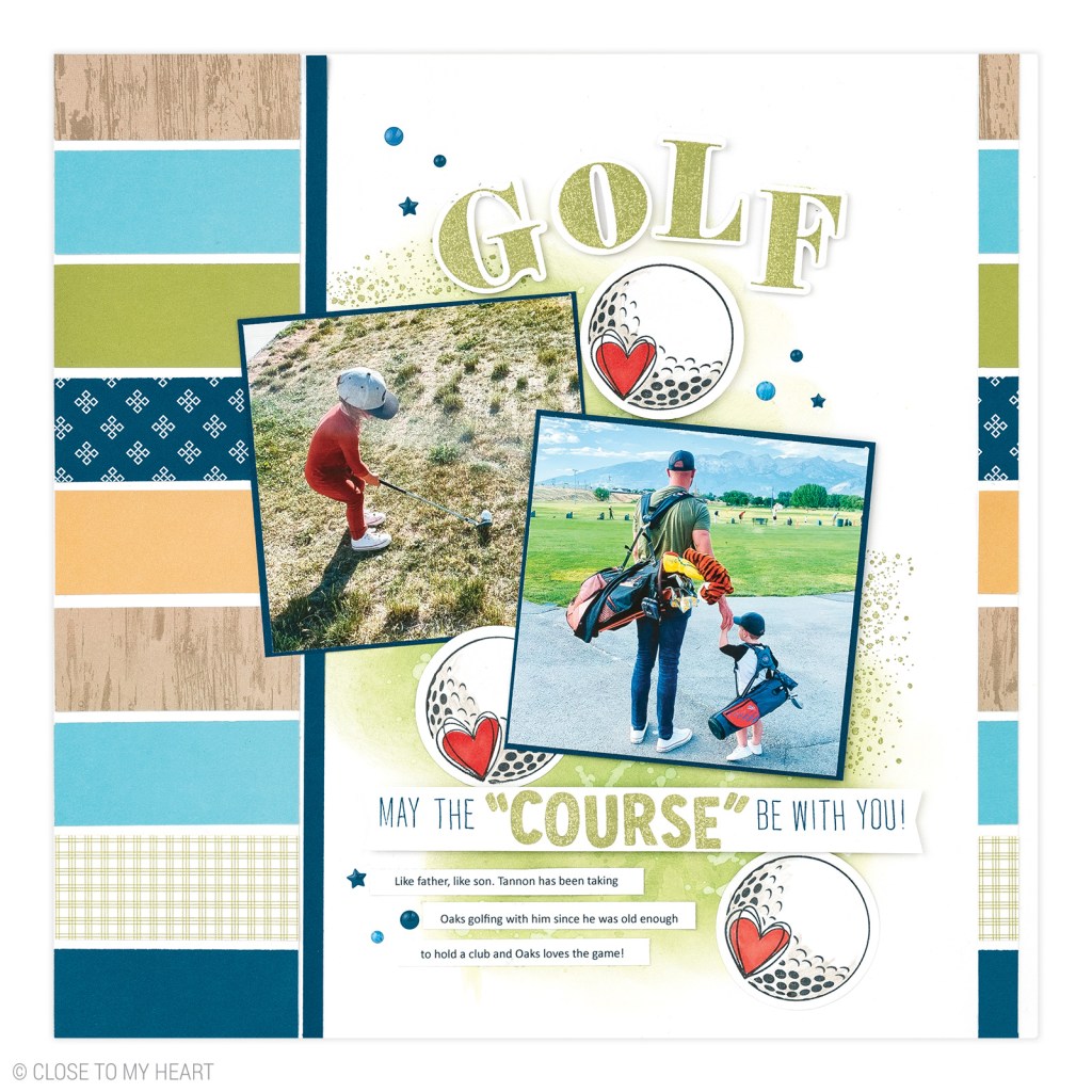 Embellish your Scrapbook Layout with the Golf with Heart Stamp&nbsp;Set