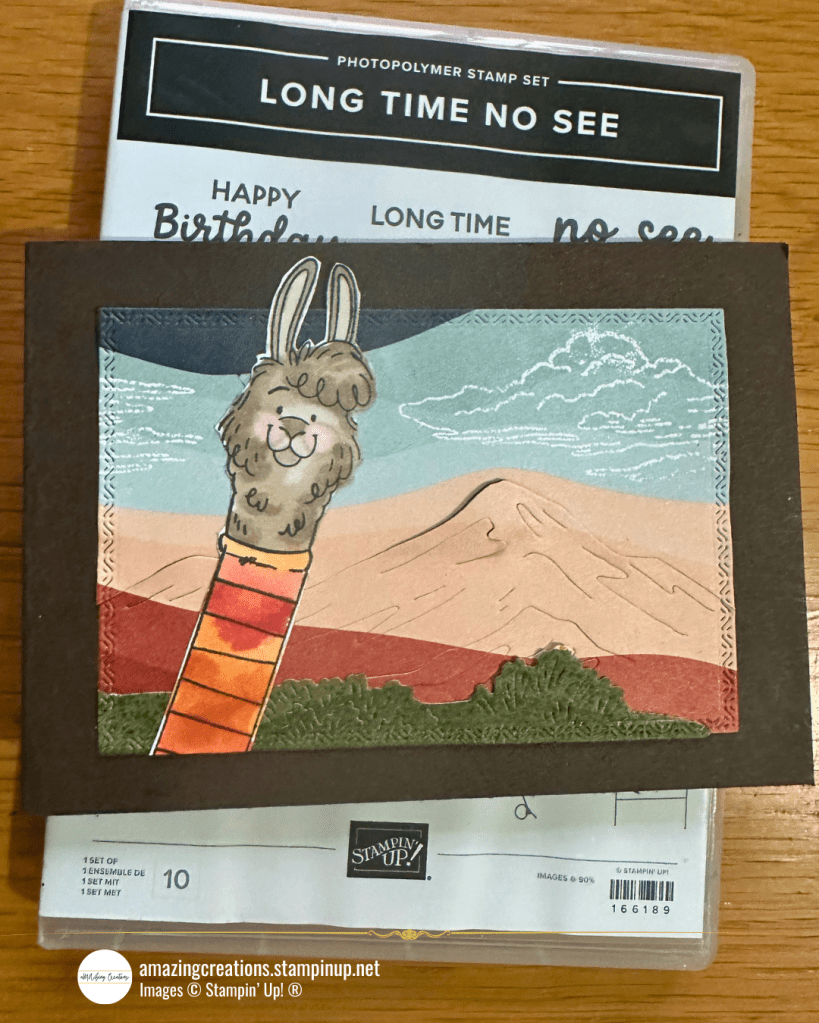 A Cheeky Llama or Alpaca Card with Scenic Layers
