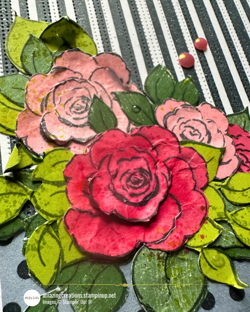 A Bold & Beautiful Charming Rose  Hey Card with Secret Sea & Strawberry Slush. 