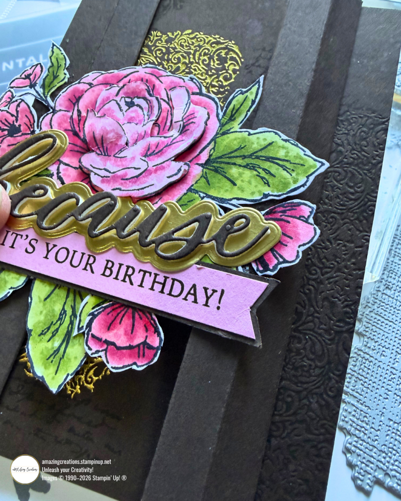 Layers of Elegance Birthday Card Stampin' Up! Echos of Details Standing Up
