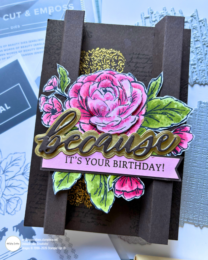 Layers of Elegance Birthday Card Stampin' Up! Echos of Details Standing Up