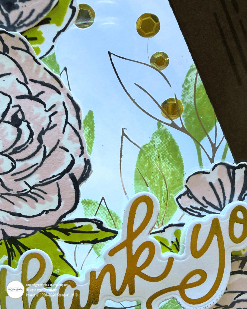 Foiling Beyond Paper: Floating Shaker Fun Fold Thank You Card Close Up