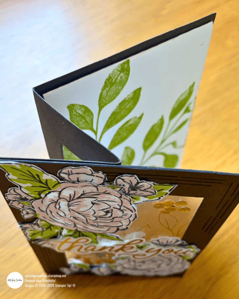 Foiling Beyond Paper: Floating Shaker Fun Fold Thank You Card Top View