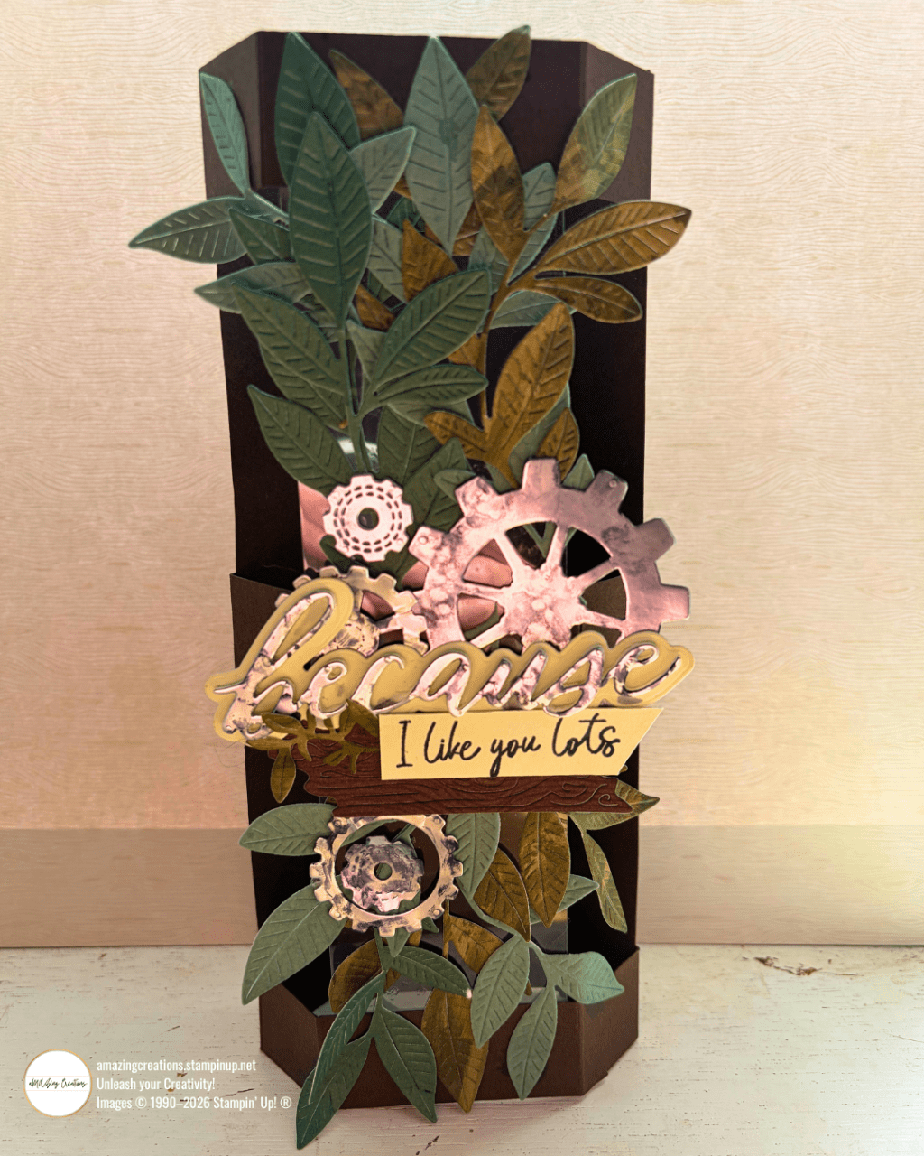 When Fancy Folds Go Masculine – Gears, Greenery & a Little Silver &&nbsp;Grunge.